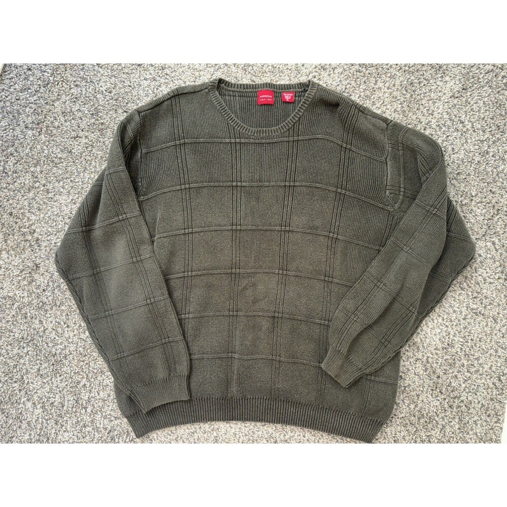 Vtg Arrow green knit sweater men's size XL